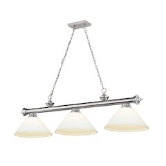 Z-Lite Cordon 3 Light Billiard, Steel Frame, Matte Opal Shade Color