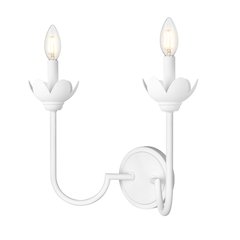 Z-Lite Allistair 2 Light Wall Sconce in Textured White color, Steel frame