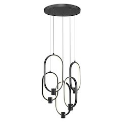 Z-Lite 5 Light Chandelier, Matte Black