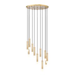 Z-Lite Stari 11 Light Chandelier in Modern Gold color, Steel frame