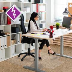 Computex® Anti-Static Vinyl Lipped Chair Mat for Carpets up to 3/8" - 45" x 53"