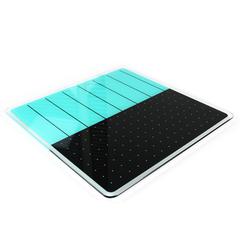 Glacier Teal & Black Plan & Grid Glass Dry Erase Board - 14" x 14"