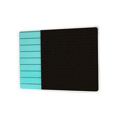 Glacier Teal & Black Plan & Grid Glass Dry Erase Board - 17" x 23"