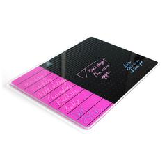Glacier Violet & Black Plan & Grid Glass Dry Erase Board - 17" x 23"
