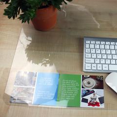 Pack of 4 Crystal Clear Vinyl Rectangular Desk Pads - 19" x 24"