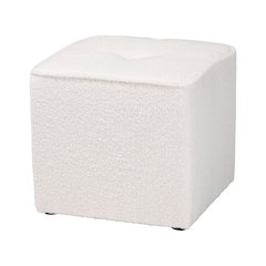 Baxton Studio Isaiah Modern and Contemporary Ivory Boucle Upholstered Ottoman