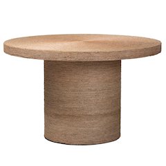 bali & pari Bistra Modern Bohemian Natural Brown Seagrass and Wood Dining Table