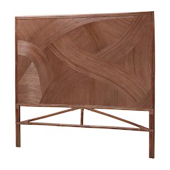 Elettra Bohemian Dark Brown Rattan Queen Size Standalone Headboard