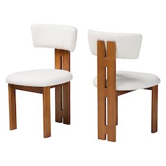 Kyren Modern Cream Boucle Dining Chair