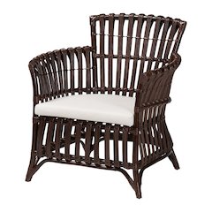 Brooklyn Bohemian Very Dark Brown Rattan Arm Chair