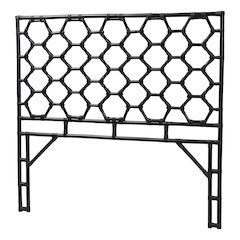 Revonda Bohemian Black Rattan Queen Size Standalone Headboard