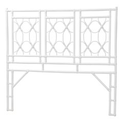 Sampson Bohemian White Rattan Queen Size Standalone Headboard