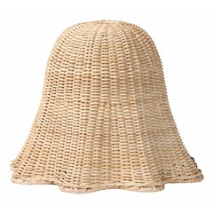 Semira Bohemian Natural Scalloped Rattan Pendant Lampshade