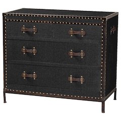 Studio Benton Vintage Black Canvas 4-Drawer Storage Cabinet