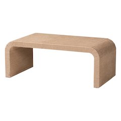 Eviana Japandi Natural Jute Waterfall Coffee Table