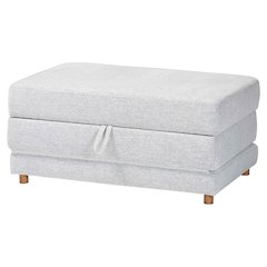 Sabriel Modern Light Grey Fabric Convertible Sleeper Ottoman