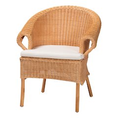 Tamara Bohemian Braided Honey Rattan Dining Chair