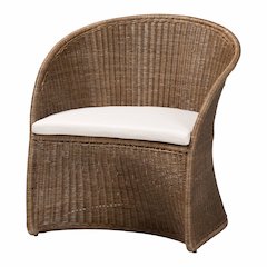 Kintamani Bohemian Greywashed Rattan Accent Chair