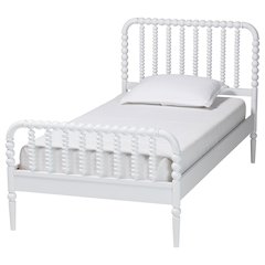 Lucera Mid-Century White Twin Size Bobbin Bed