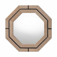 Mirai Bohemian Woven Grasscloth Octagon Accent Mirror