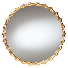 Everette Antique Goldleaf Bamboo-Border Accent Wall Mirror