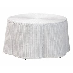 Palm Scalloped Natural Rattan Coffee Table