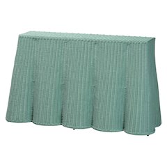 Palm Bohemian Seafoam Green Scallop Rattan Console Table