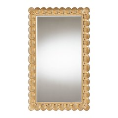 Vadim Antique Gold Wood Accent Mirror with Seashell Border