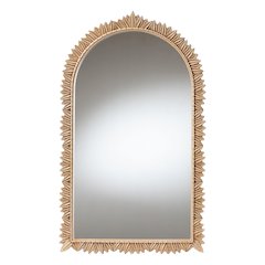 Baxton Studio Caitlin Antique Gold Finished Wood Arch Accent Wall Mirror