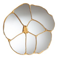 Novia Antique Goldleaf Flower Accent Wall Mirror