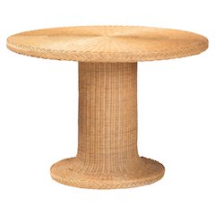 Farrow Bohemian Braided Light Honey Rattan Dining Table