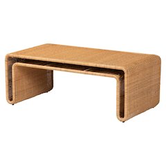 Nevada Bohemian Light Honey Rattan Coffee Table