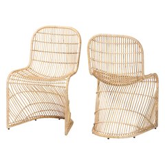Rosalba Bohemian Light Honey Rattan S-Curve Dining Chair