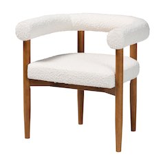 Caia Boucle Dining Chair - Modern Upholstered Accent Armchair