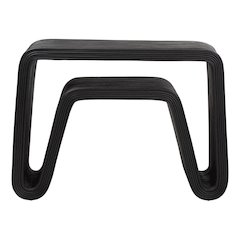 Abebi Black Rattan Console Table - Modern Accent Table