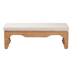 Abena Ming Style Natural Rattan Bench