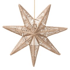 Idriya Handwoven Jute Pendant Lampshade - Star-Shaped Natural Fiber Light Cover