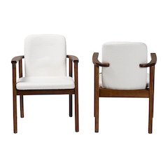 Miyagi Boucle Upholstered Dining Chair Set of 2- Mid-Century Modern Armchair