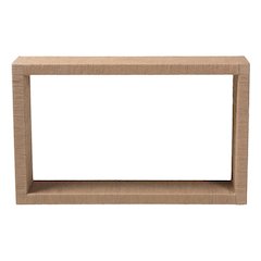 Rajiya Handwoven Jute Console Table - Rectangular Open-Frame Entryway Table