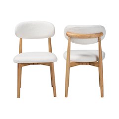 Wattsu Boucle Upholstered Dining Chair Set of 2- Mid-Century Modern Side Chair