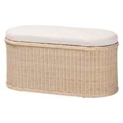 Barid Braided Natural Rattan Storage Bench