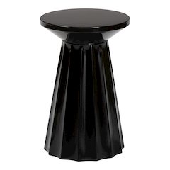 Ulmer Metal Scalloped Side Table - Modern Round Accent Table