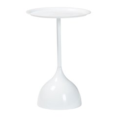 Webb White Metal Pedestal Side Table - Modern Accent Table