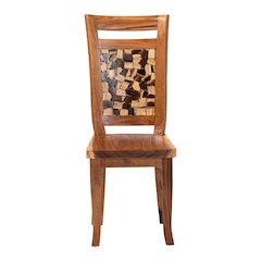 Luan Suar Wood Dining Chair - Handcrafted Solid Wood Seat