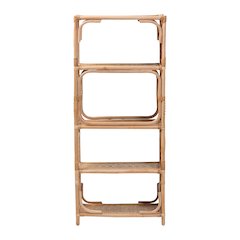 Baara Natural Rattan 4-Tier Display Shelf - Handcrafted Bookcase