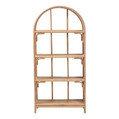 Natania Natural Rattan 4-Tier Display Shelf - Handwoven Arched Bookcase