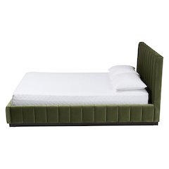 Baxton Studio Granger Velvet Upholstered Platform Bed