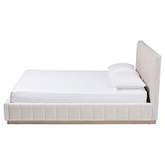 Baxton Studio Granger Velvet Upholstered Platform Bed