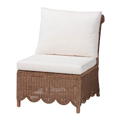 Natural Rattan Accent Chair - Handwoven Wicker Lounge Chair