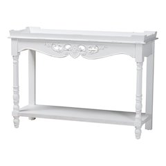 Distressed Console Table - Vintage-Inspired White Accent Table